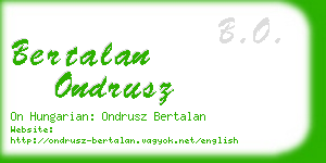 bertalan ondrusz business card